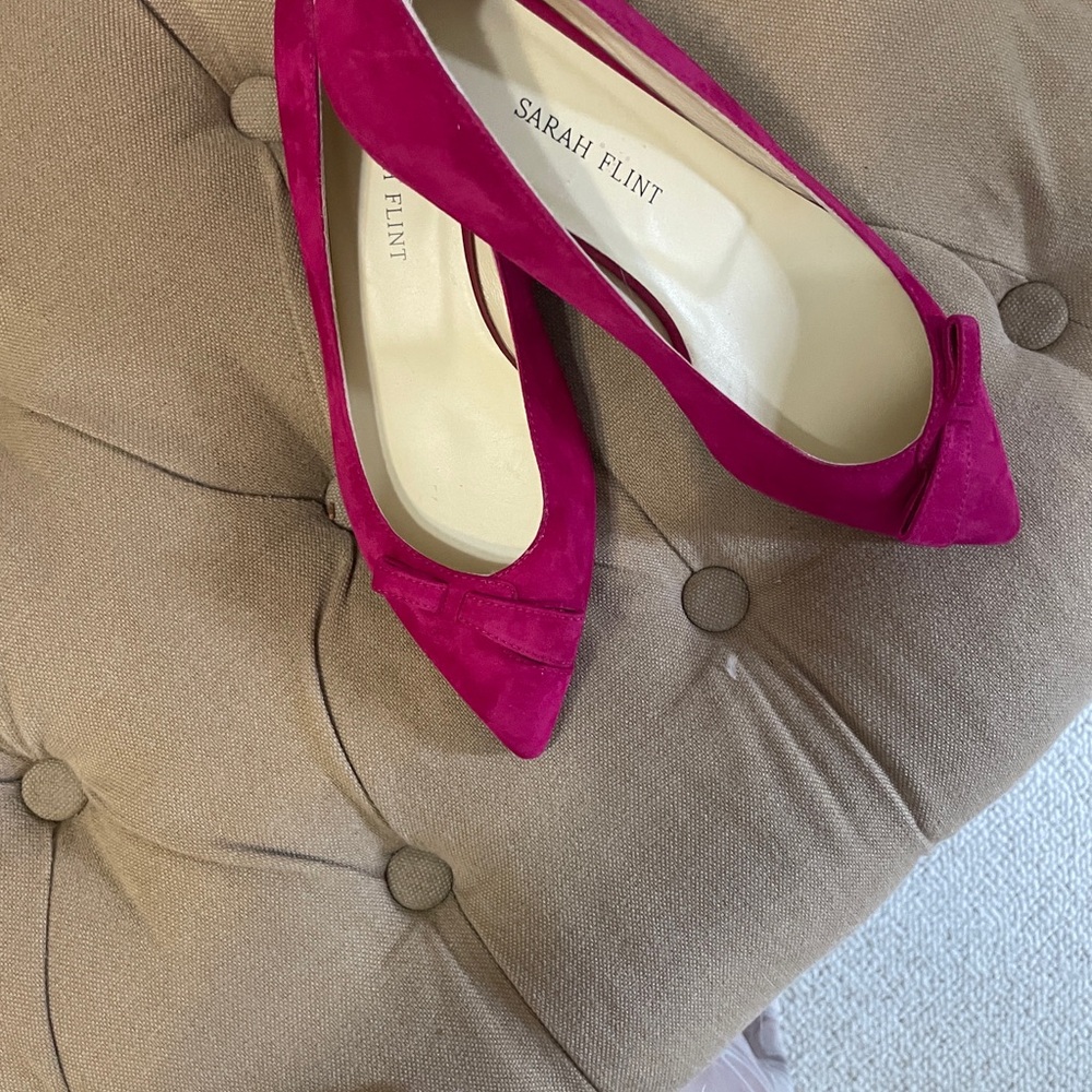 Sarah Flint Fuchsia Suede Pointed-Toe Heels